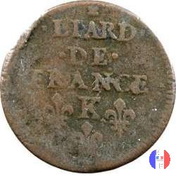 Liard di Francia al busto giovanile II tipo 1656 (Bordeaux)