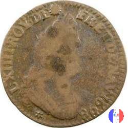 Liard di Francia busto virile III tipo (1693/98) 1698 (Dijon)