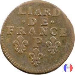 Liard di Francia busto virile III tipo (1693/98) 1698 (Dijon)