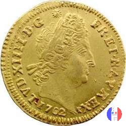 Luigi d'oro agli 8 L e alle insegne 1702 (Rouen)