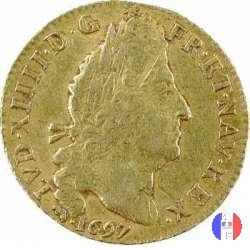 Luigi d'oro ai 4 L dal 1696 al 1700 1697 (Lyon)