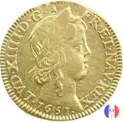 Luigi d'oro mèche longue dal 1646 al 1652 1651 (Amiens)