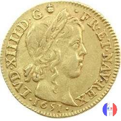 Luigi d'oro mèche longue dal 1646 al 1652 1651 (Rouen)