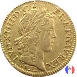 Luigi d'oro mèche longue dal 1646 al 1652 1652 (Amiens)