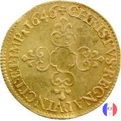 Scudo d'oro del sole conio al martello 1646 (Amiens)