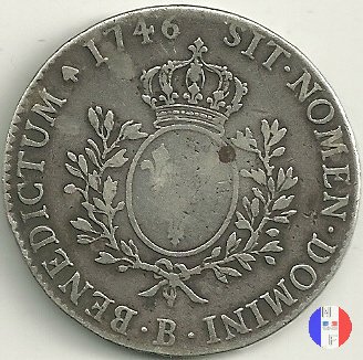 scudo "au bandeau" dal 1745 al 1748 1746 (Rouen)
