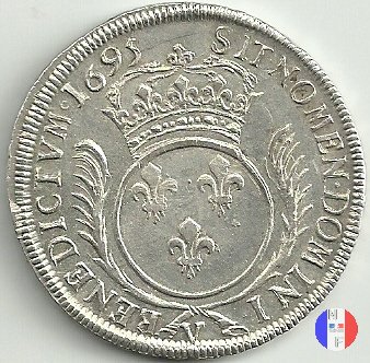 scudo " aux palmes"dal 1693 al 1695 1695 (Troyes)