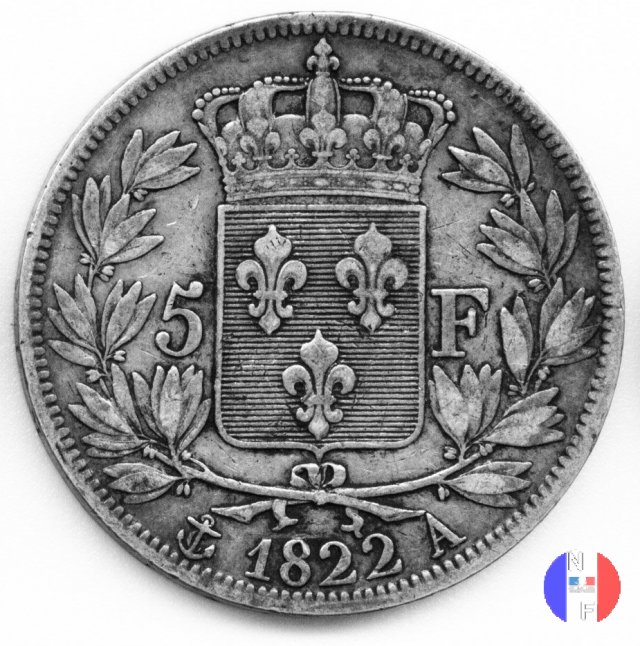 5 franchi 1822 (Parigi)