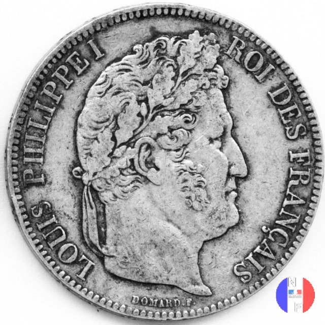 5 franchi - testa coronata 1841 (Bordeaux)