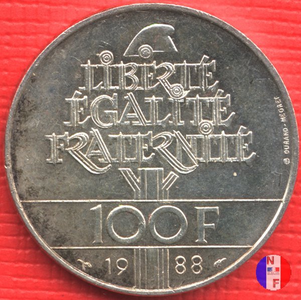 100 franchi 1988 - Repubblica 1988 (Pessac)