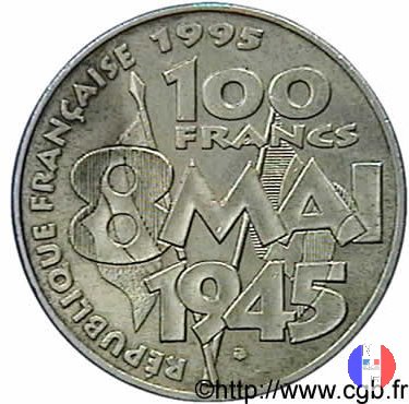 100 franchi 1995 - 50° della vittoria 1995 (Pessac)