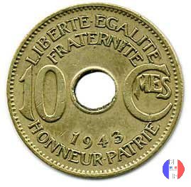 10 centesimi A.E.F. 1943 (Pretoria)