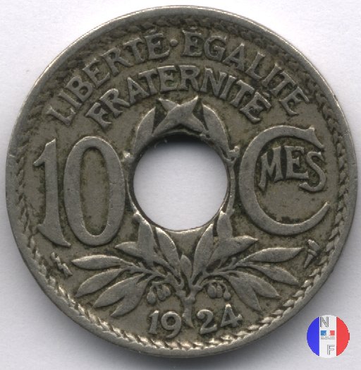 10 centesimi Lindauer 1924 (Poissy)