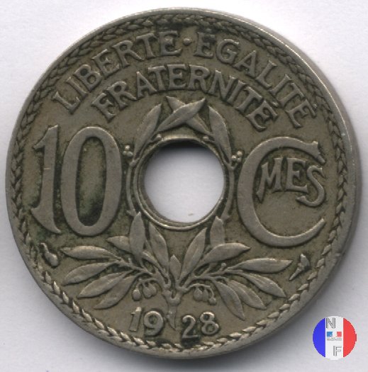 10 centesimi Lindauer 1928 (Parigi)