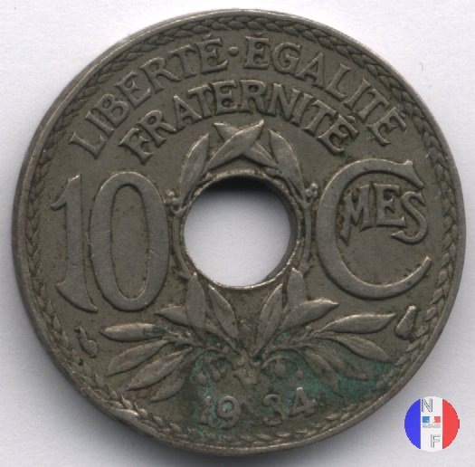 10 centesimi Lindauer 1934 (Parigi)