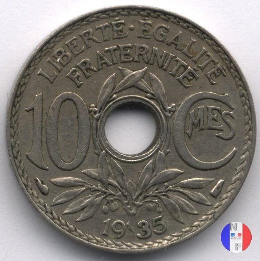 10 centesimi Lindauer 1935 (Parigi)