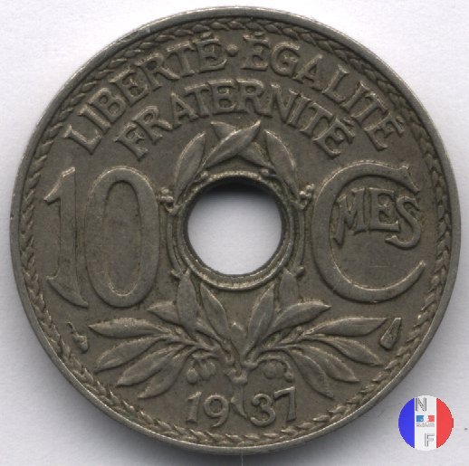 10 centesimi Lindauer 1937 (Parigi)