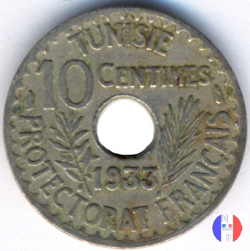 10 centesimi cupronickel 1933 (Parigi)