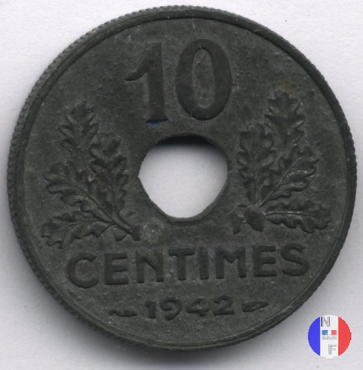 10 centesimi - grande modulo 1942 (Parigi)