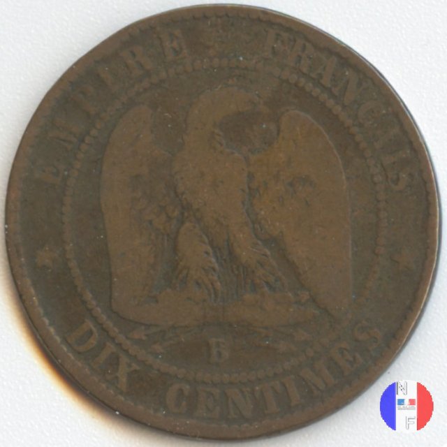 10 centesimi - testa nuda 1855 (Rouen)