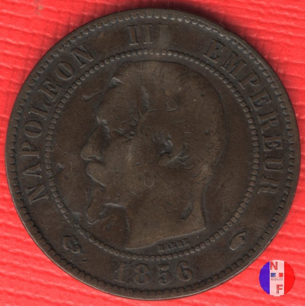 10 centesimi - testa nuda 1856 (Parigi)