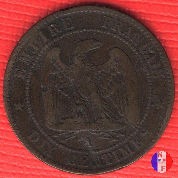 10 centesimi - testa nuda 1856 (Parigi)