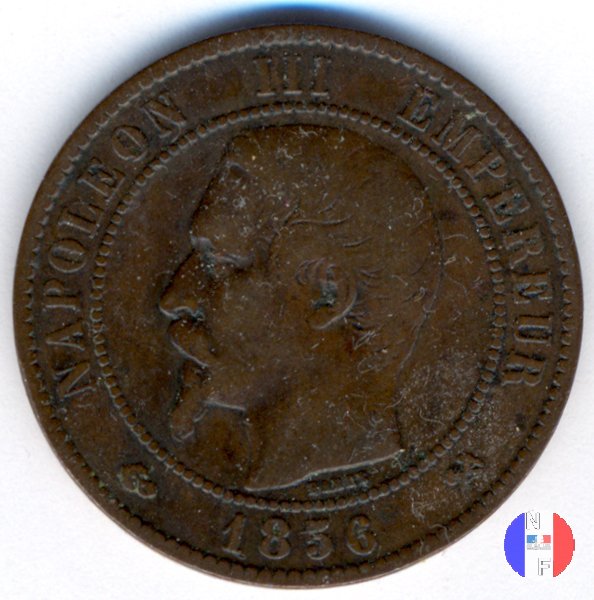 10 centesimi - testa nuda 1856 (Rouen)