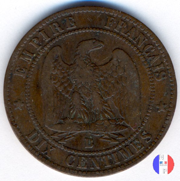 10 centesimi - testa nuda 1856 (Rouen)