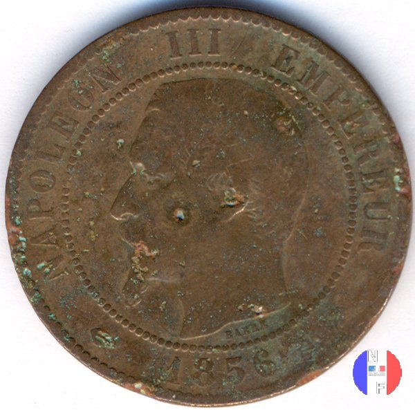 10 centesimi - testa nuda 1856 (Marsiglia)