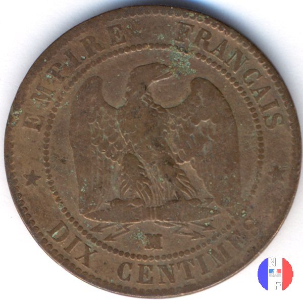 10 centesimi - testa nuda 1856 (Marsiglia)