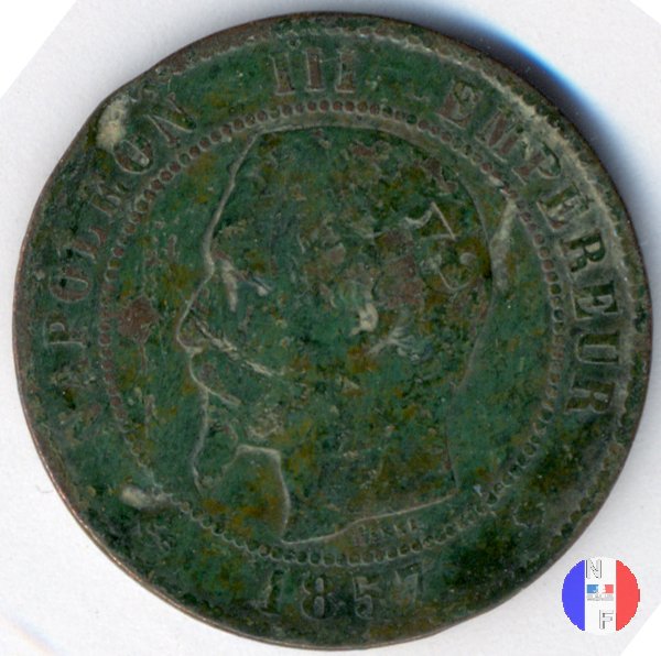 10 centesimi - testa nuda 1857 (Marsiglia)