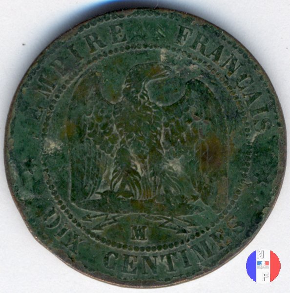 10 centesimi - testa nuda 1857 (Marsiglia)