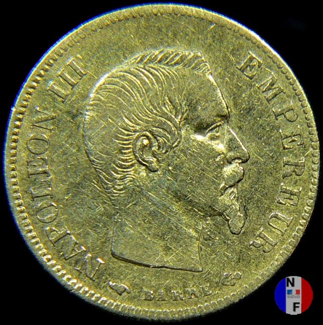 10 franchi - testa nuda, grande modulo 1858 (Parigi)