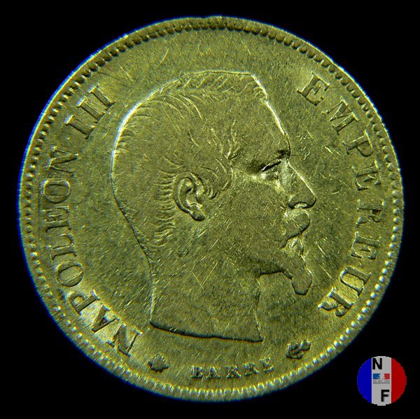 10 franchi - testa nuda, grande modulo 1860 (Strasburgo)