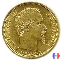 10 franchi - testa nuda, piccolo modulo 1854 (Parigi)