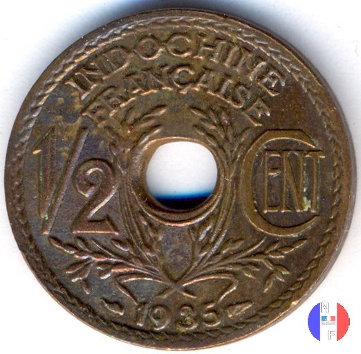 1/2 centesimo - bronzo 1935 (Parigi)