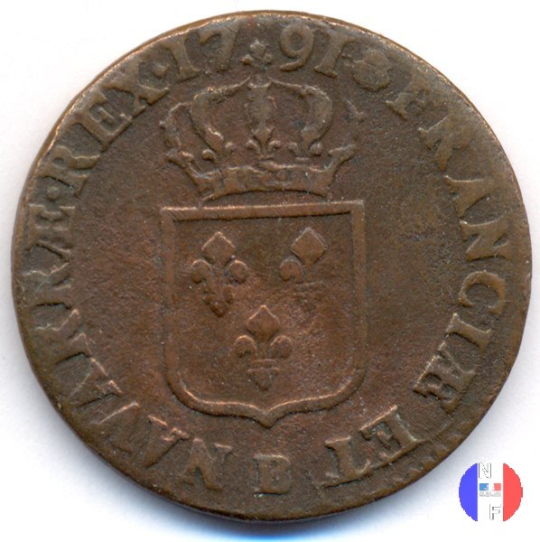 12 deniers (sol) 1791 (Rouen)