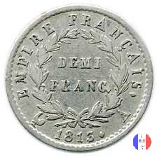 1/2 franco - testa laureata, tipo Empire 1813 (Parigi)