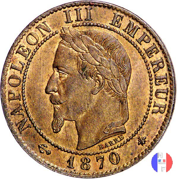 1 centesimo - testa laureata 1870 (Parigi)