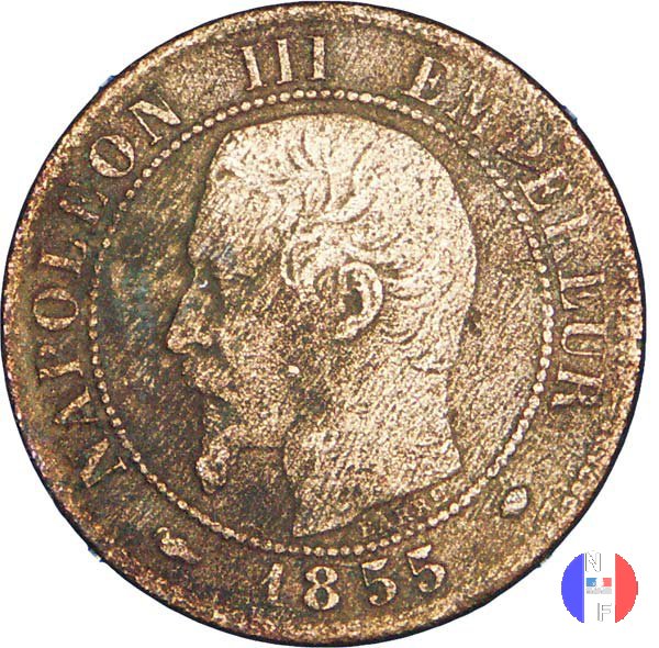 1 centesimo - testa nuda 1855 (Marsiglia)