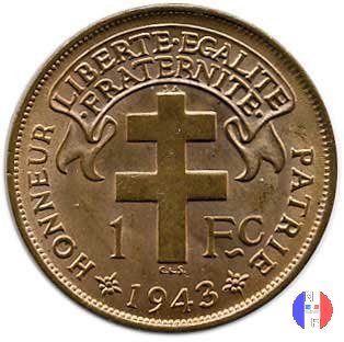 1 franco A.E.F. - Libre 1943 (Pretoria)