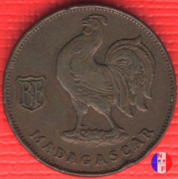 1 franco Madagascar Francia Libera 1943 (Pretoria)