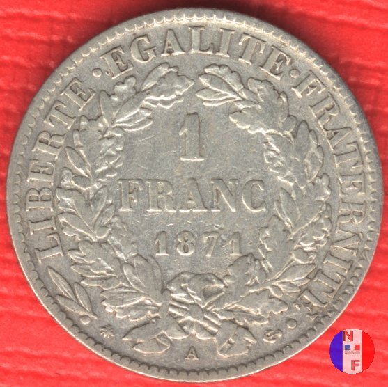 1 franco Cerere 1871 (Parigi)