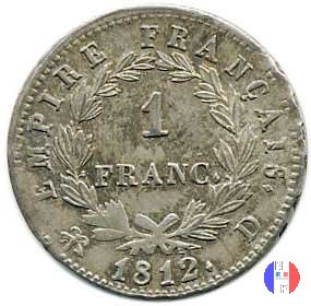 1 franco - testa laureata, tipo Empire 1812 (Lione)