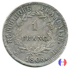 1 franco - testa laureata, tipo Republique 1808 (La Rochelle)