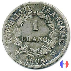 1 franco - testa laureata, tipo Republique 1808 (Lilla)