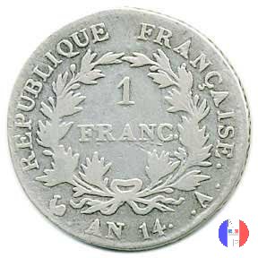 1 franco - testa nuda 1805 (Parigi)