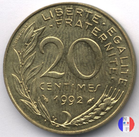 20 centesimi 1992 (Pessac)