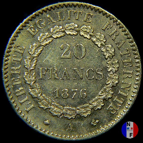 20 franchi Genio 1876 (Parigi)