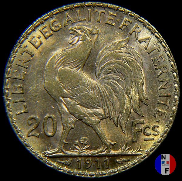 20 franchi gallo 1911 (Parigi)